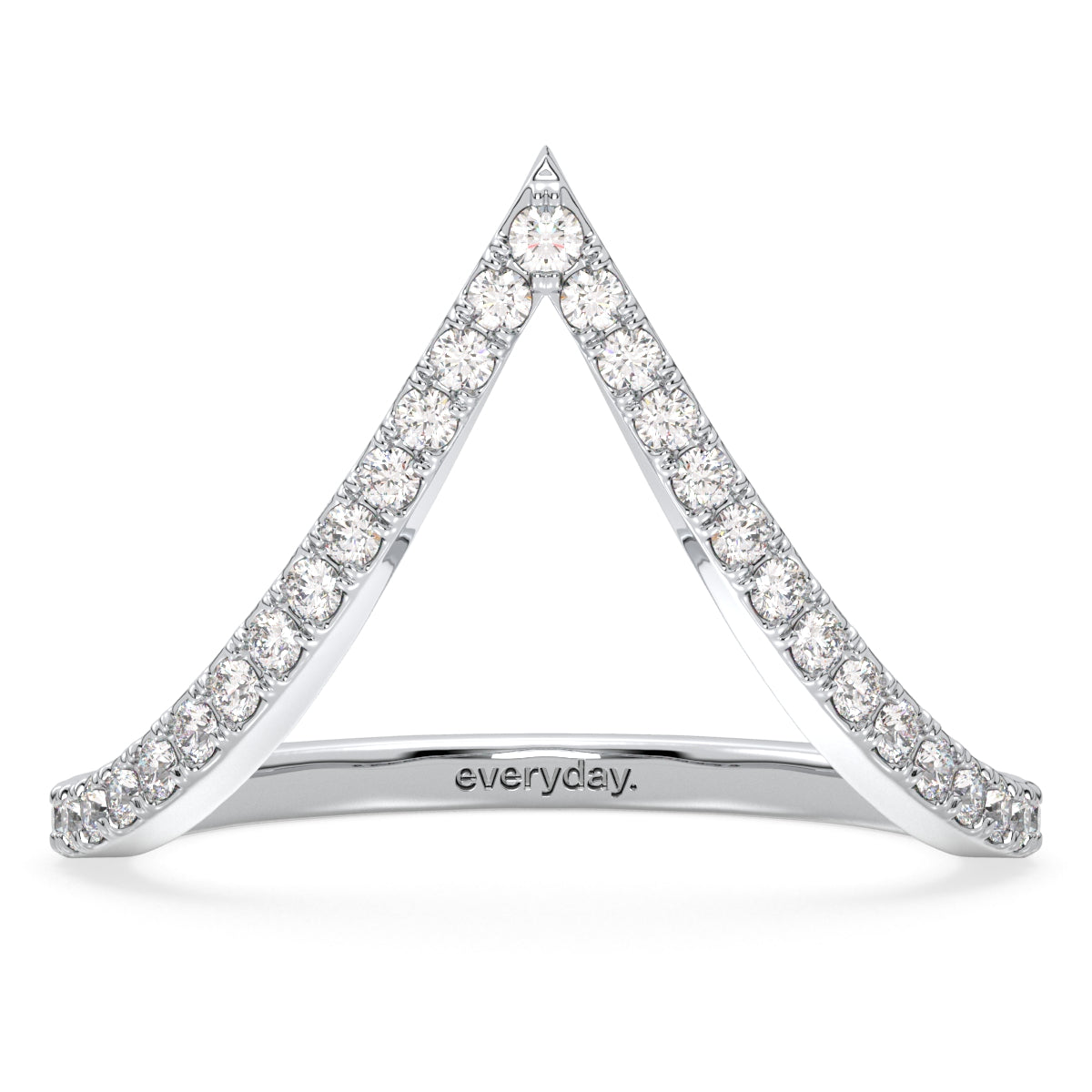 CLARETTE CLASSIC LAB GROWN DIAMOND CHEVRON TRENDY WANKI RING, GOLD