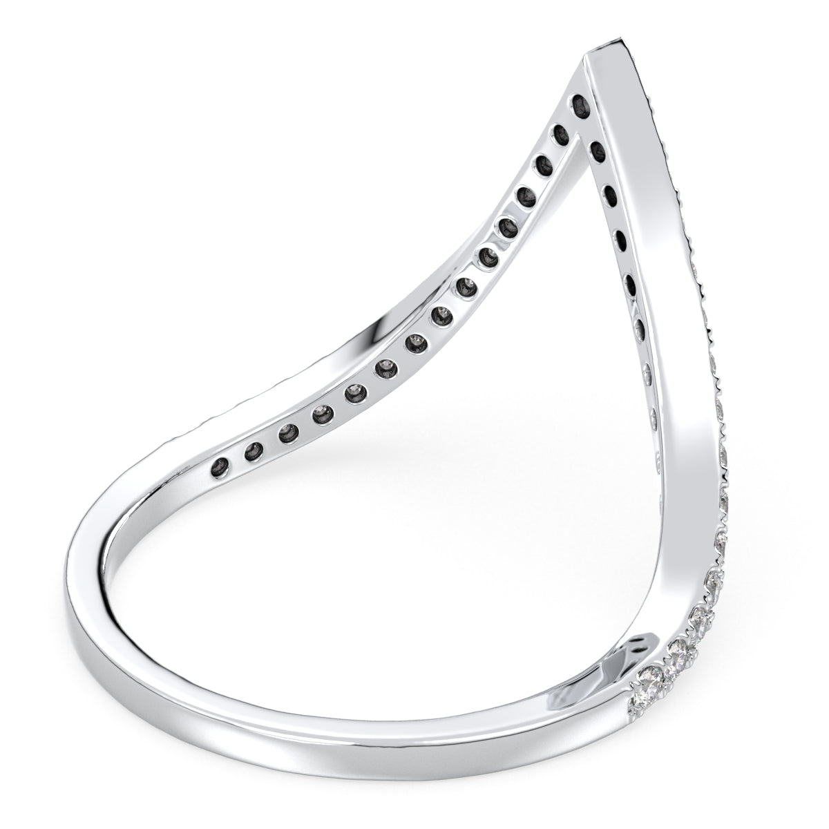 CLARETTE CLASSIC LAB GROWN DIAMOND CHEVRON TRENDY WANKI RING, GOLD
