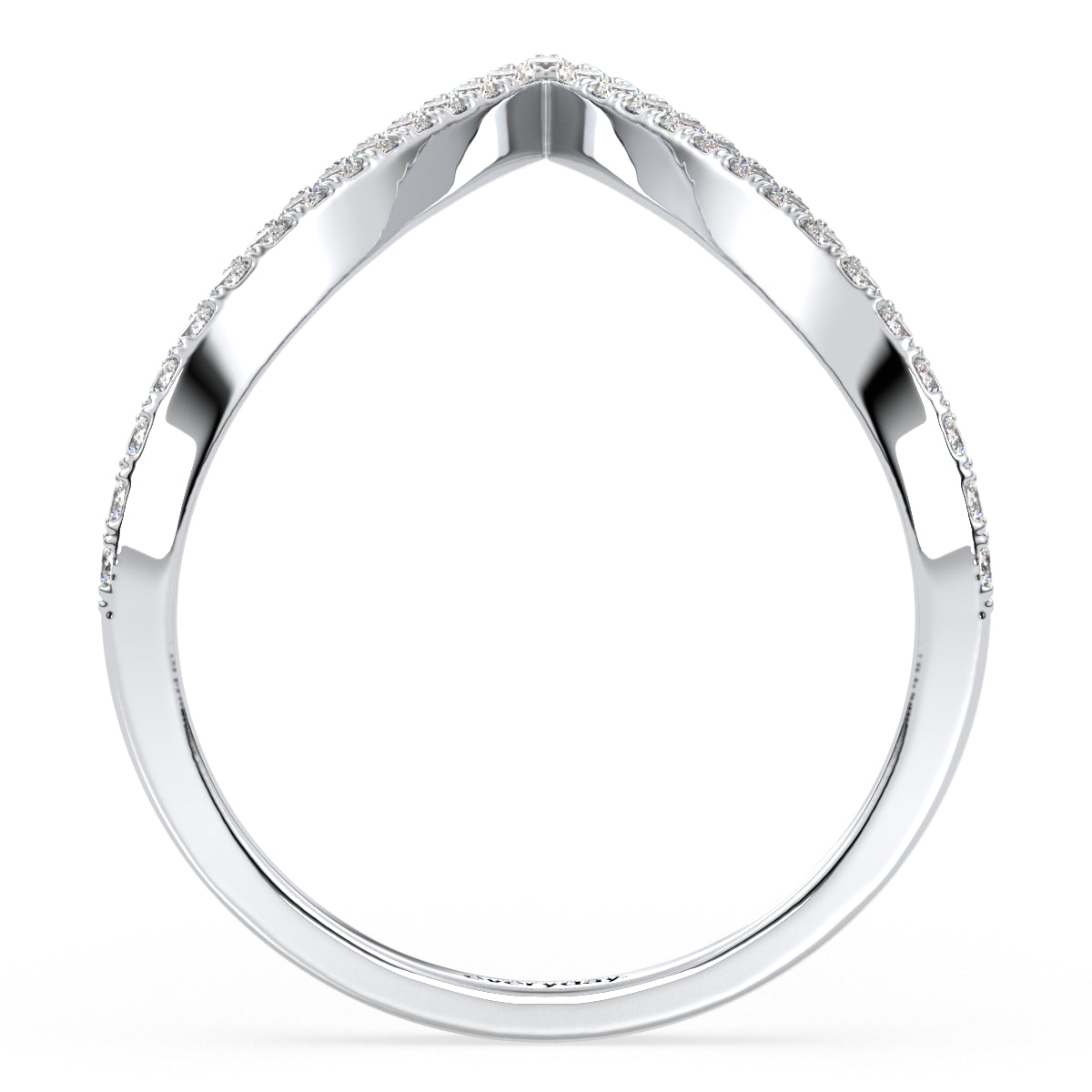 CLARETTE CLASSIC LAB GROWN DIAMOND CHEVRON TRENDY WANKI RING, GOLD