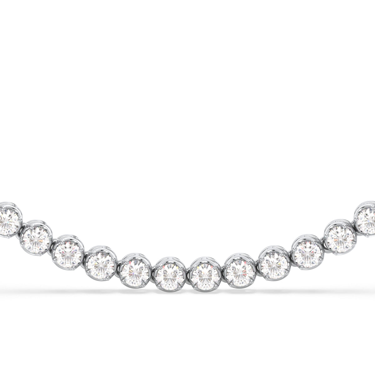THEODORA ROUND CUT LAB GROWN DIAMOND HALF TENNIS NECKLACE, GOLD