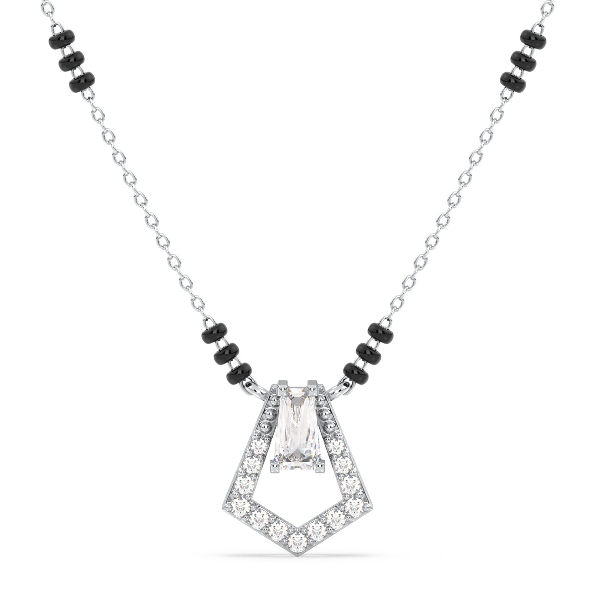 THEA BAGUETTE AND ROUND CUT LAB GROWN DIAMOND ELEGANT MANGALSUTRA, GOLD