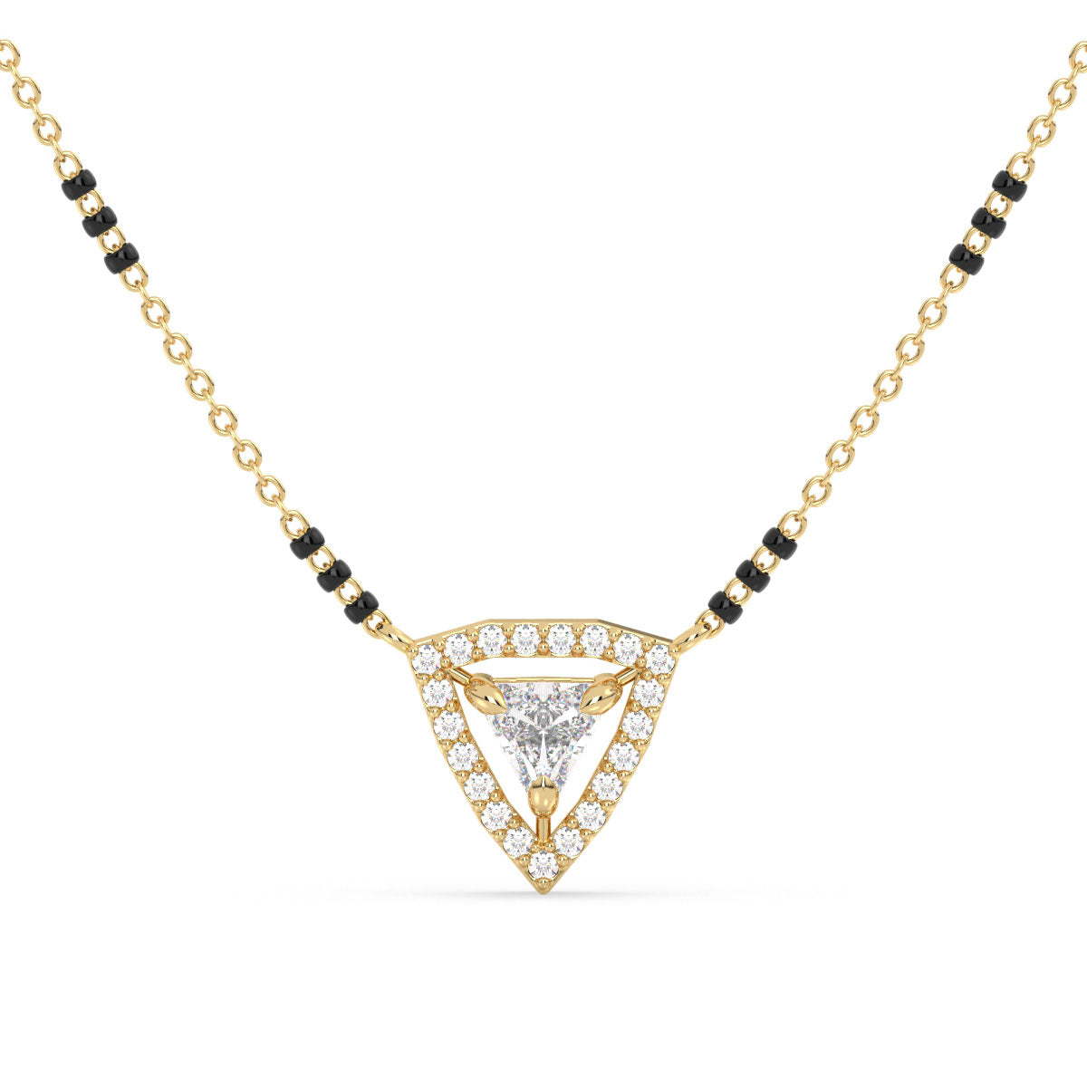DAMAS HALO TRILLION CUT LAB GROWN DIAMOND MANGALSUTRA, GOLD