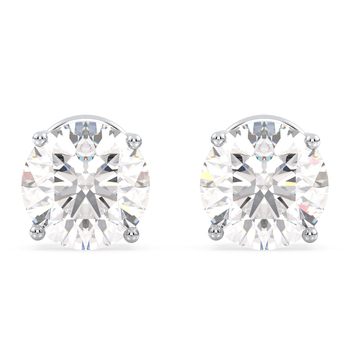 SOPHIA ROUND CUT LAB GROWN DIAMOND SOLITAIRE EAR STUDS, GOLD