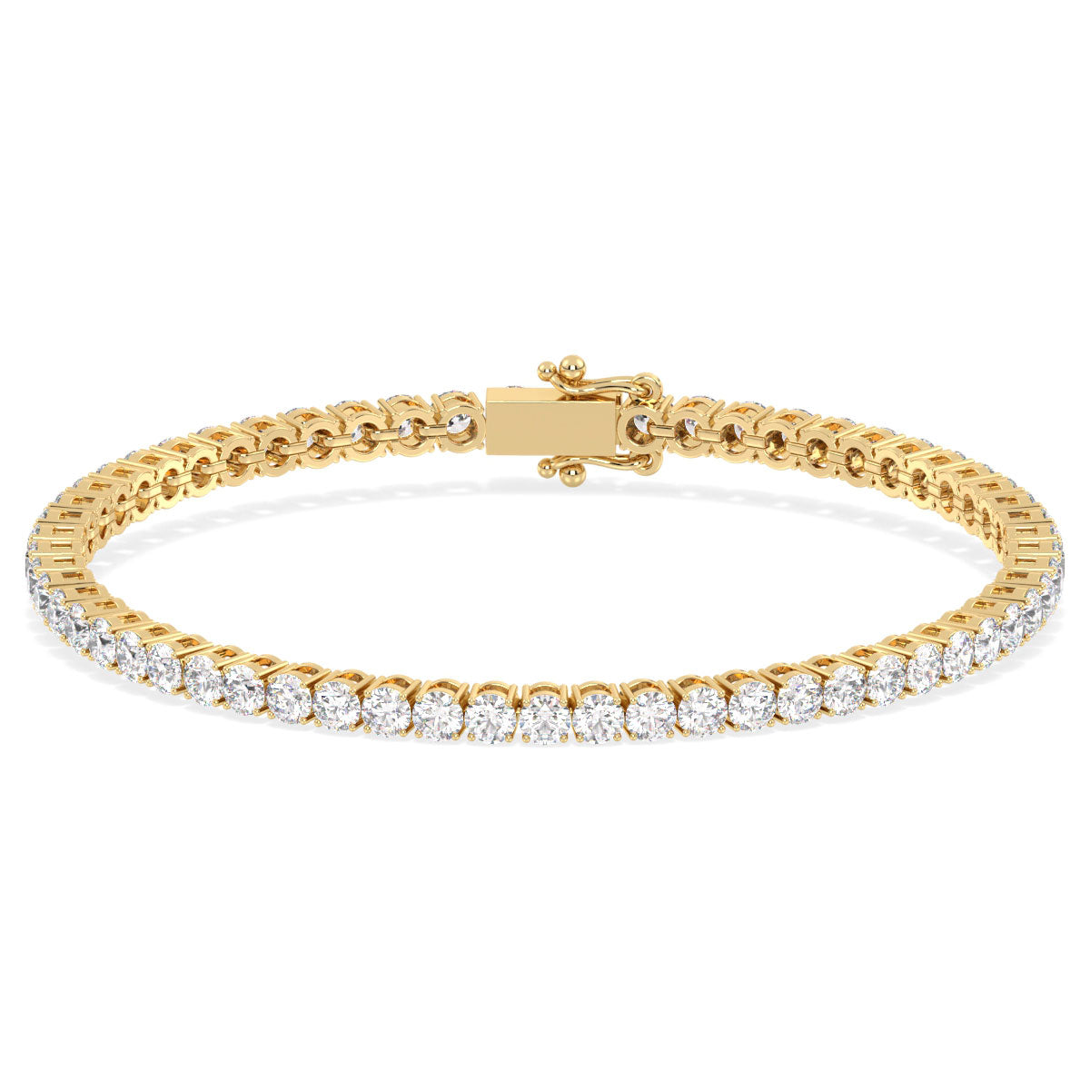 THEODORA ROUND CUT LAB GROWN DIAMOND TENNIS BRACELET, GOLD