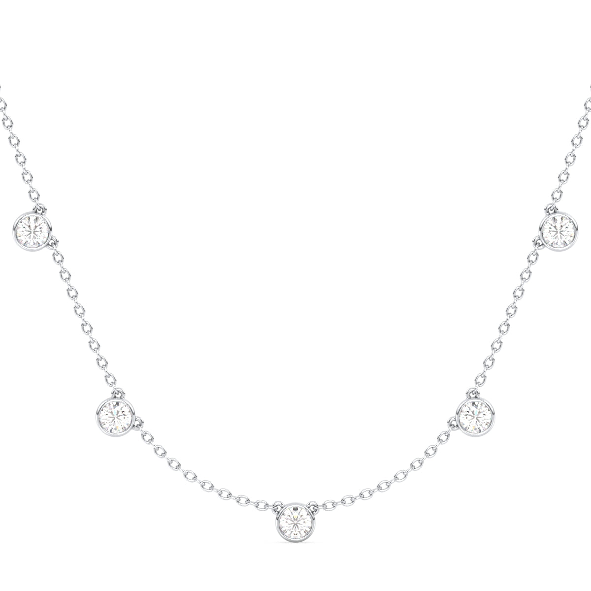 CLARETTE CLASSIC STATION LAB GROWN DIAMOND NECKLACE, GOLD