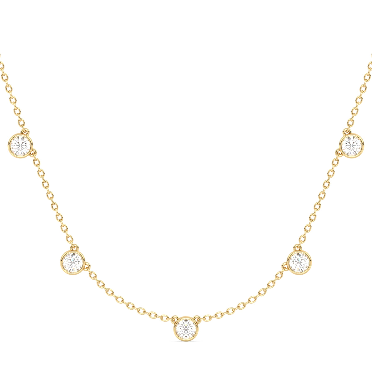 CLARETTE CLASSIC STATION LAB GROWN DIAMOND NECKLACE, GOLD