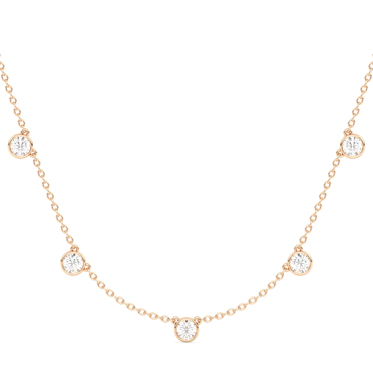 CLARETTE CLASSIC STATION LAB GROWN DIAMOND NECKLACE, GOLD