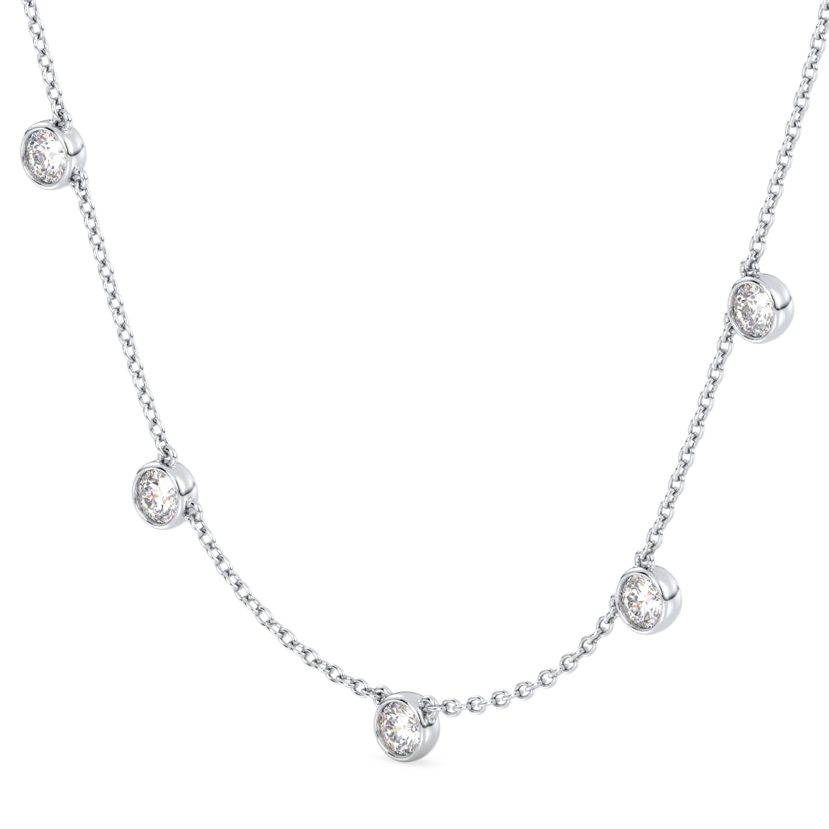 CLARETTE CLASSIC STATION LAB GROWN DIAMOND NECKLACE, GOLD