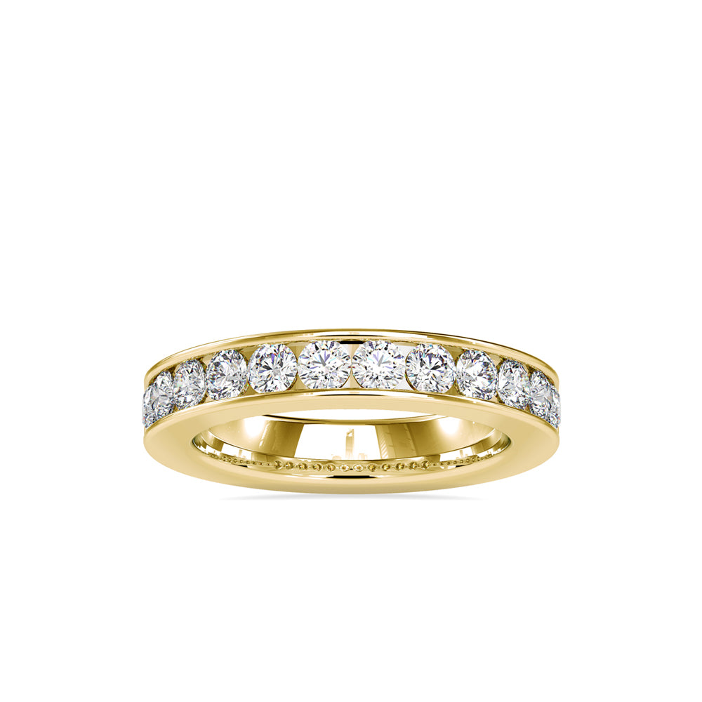 ROSE LAB GROWN DIAMOND CHANNEL SET HALF ETERNITY STACKABLE WEDDING RING, GOLD