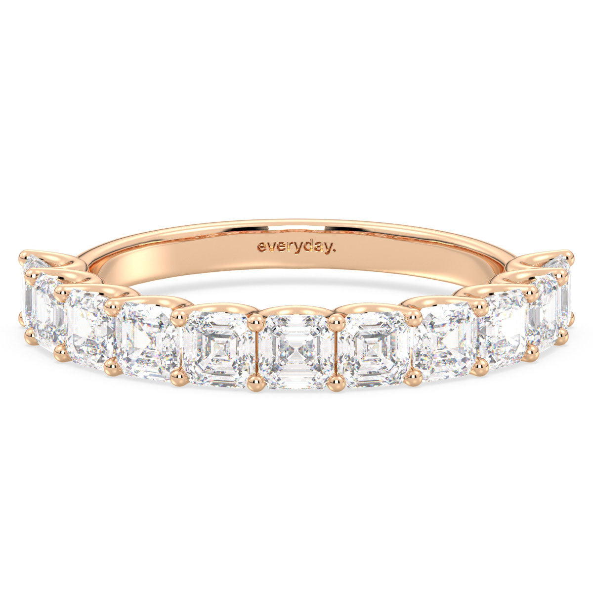 DAISY LAB GROWN DIAMOND ASSCHER CUT HALF ETERNITY RING, GOLD