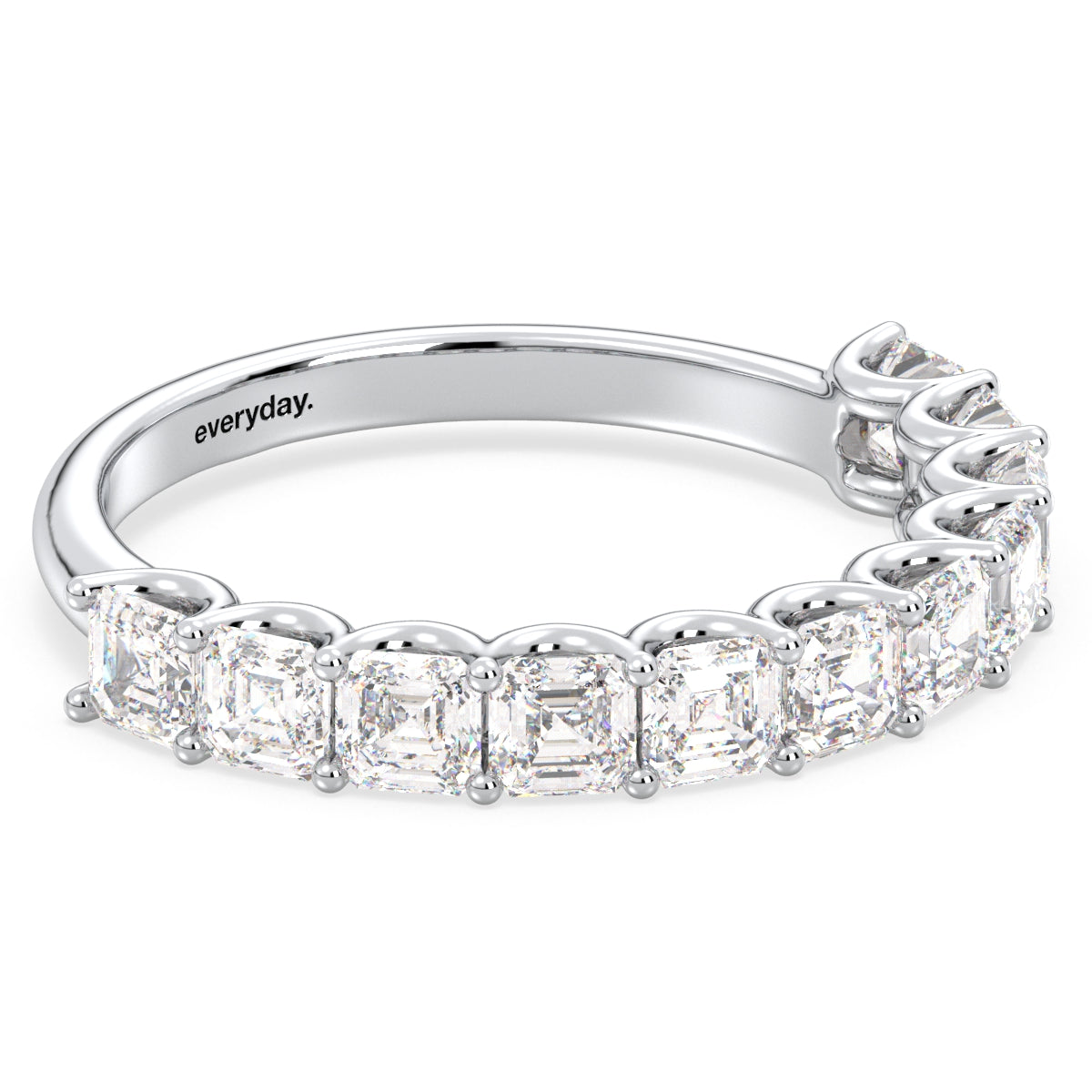 DAISY LAB GROWN DIAMOND ASSCHER CUT HALF ETERNITY RING, GOLD