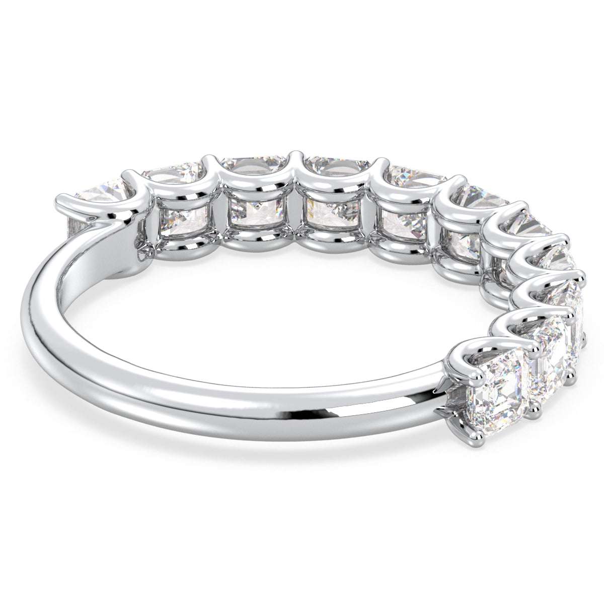 DAISY LAB GROWN DIAMOND ASSCHER CUT HALF ETERNITY RING, GOLD