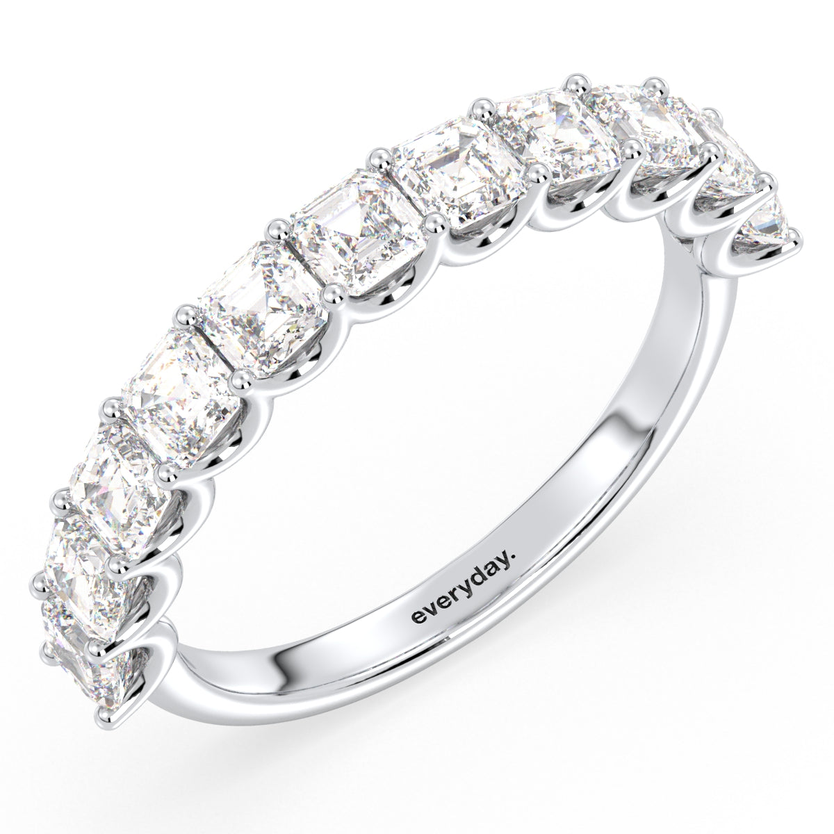 DAISY LAB GROWN DIAMOND ASSCHER CUT HALF ETERNITY RING, GOLD