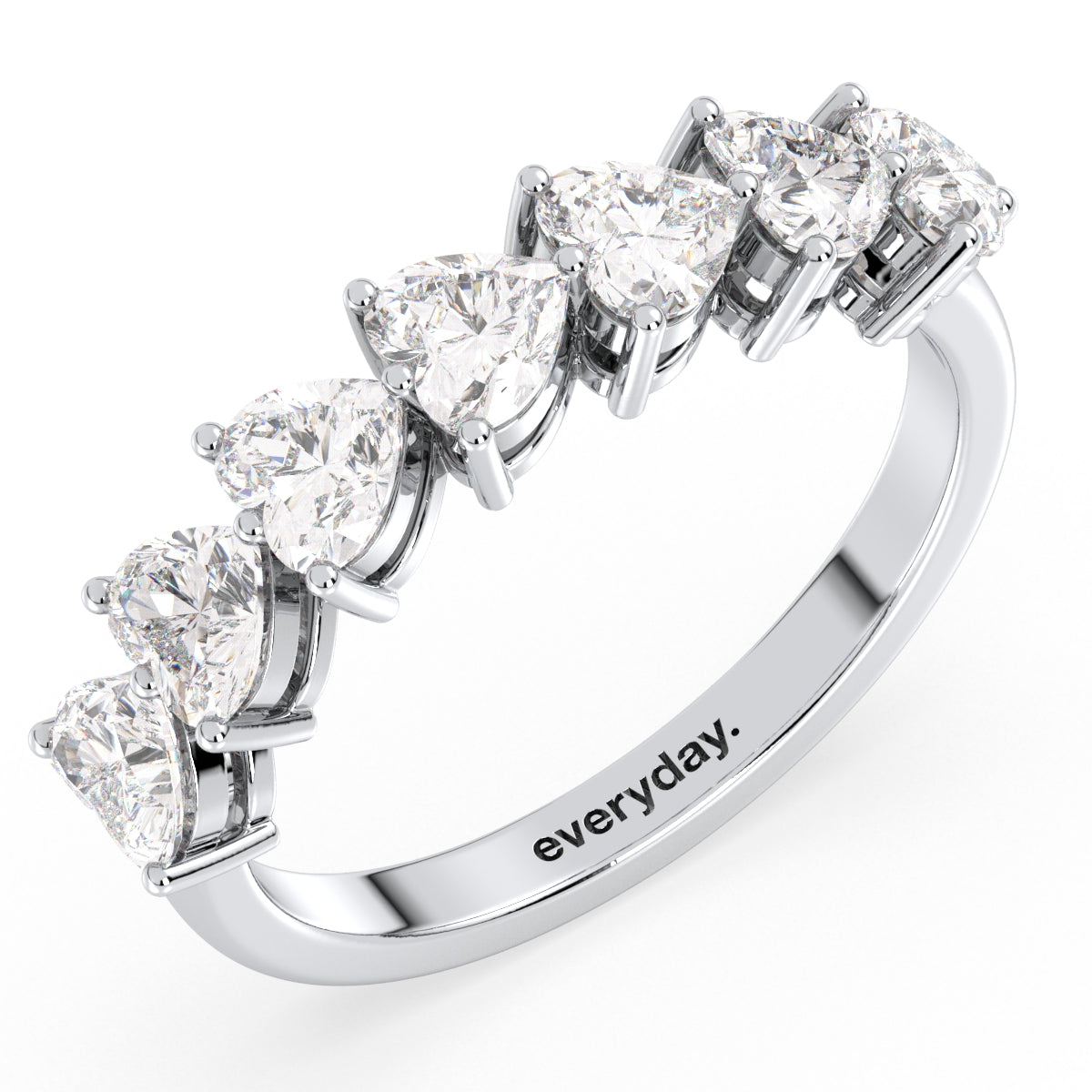 CLEMENCE VALENTINE LOVE HEART CUT LAB GROWN DIAMOND ETERNITY RING, GOLD