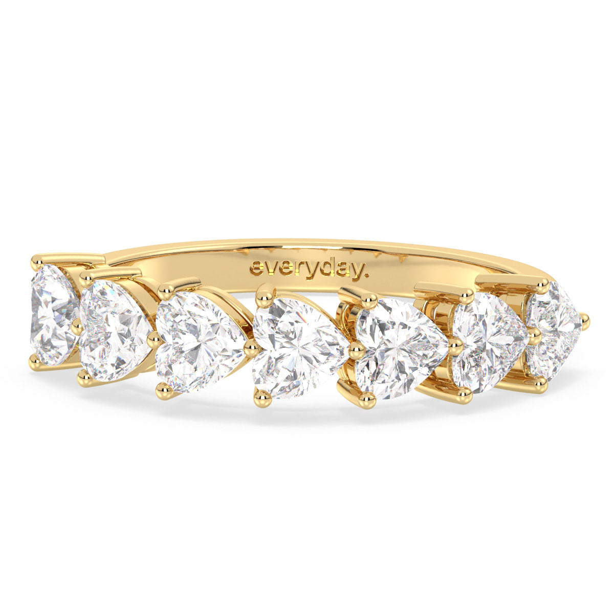 CLEMENCE VALENTINE LOVE HEART CUT LAB GROWN DIAMOND ETERNITY RING, GOLD