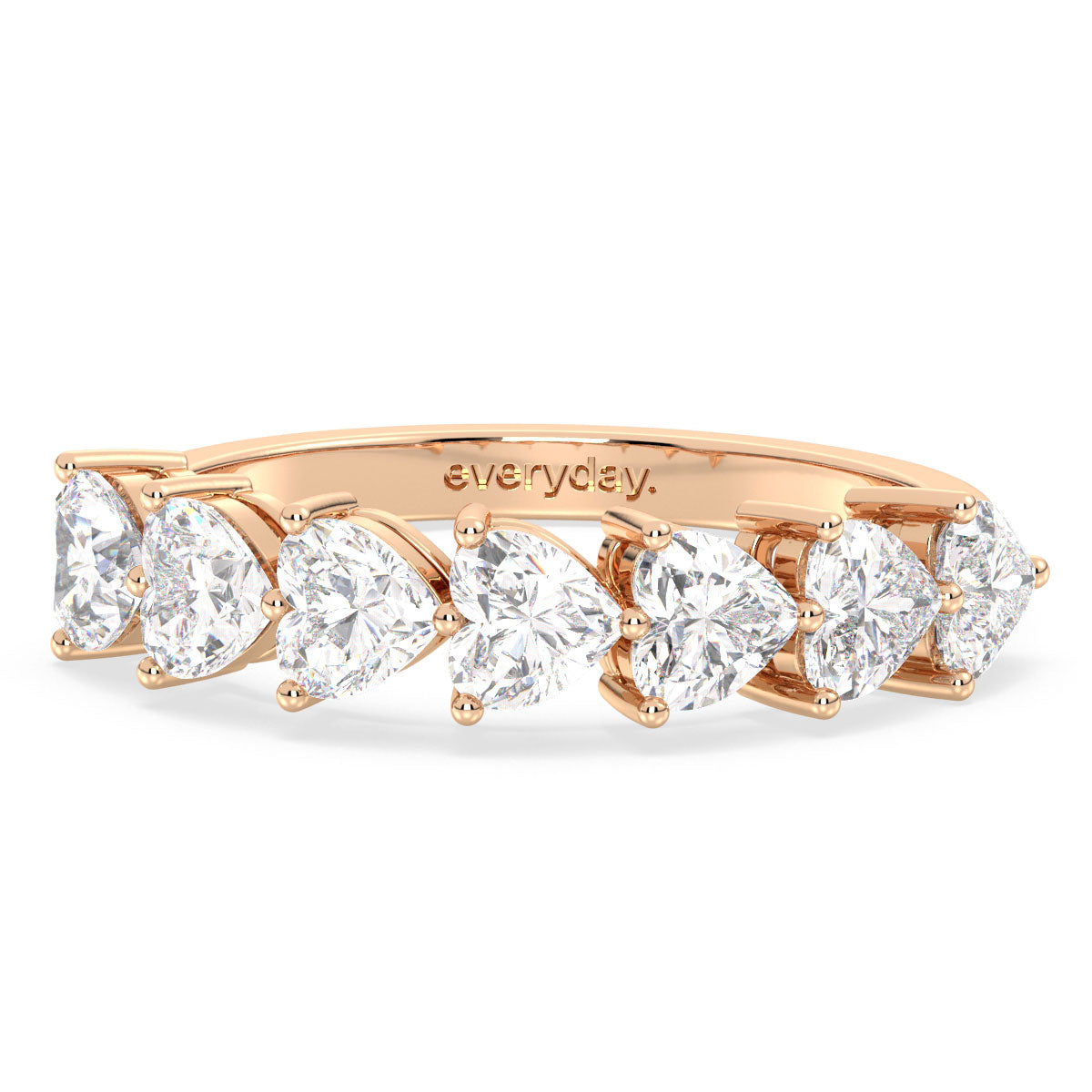 CLEMENCE VALENTINE LOVE HEART CUT LAB GROWN DIAMOND ETERNITY RING, GOLD