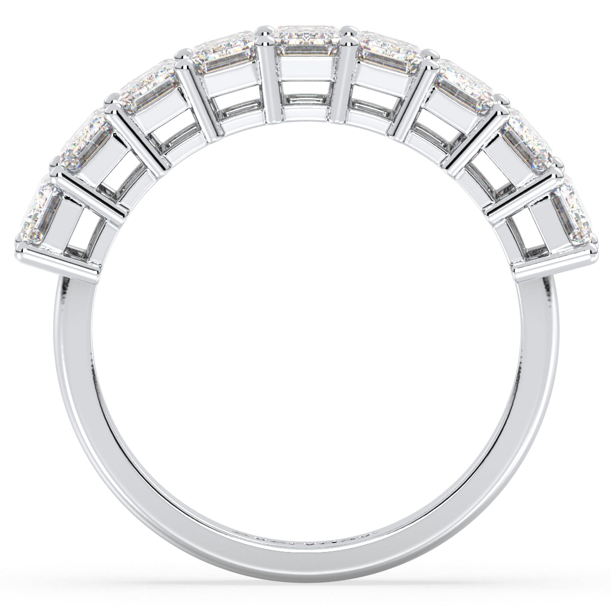 KATE EMERALD CUT LAB GROWN DIAMOND HALF ETERNITY WEDDING RING, GOLD