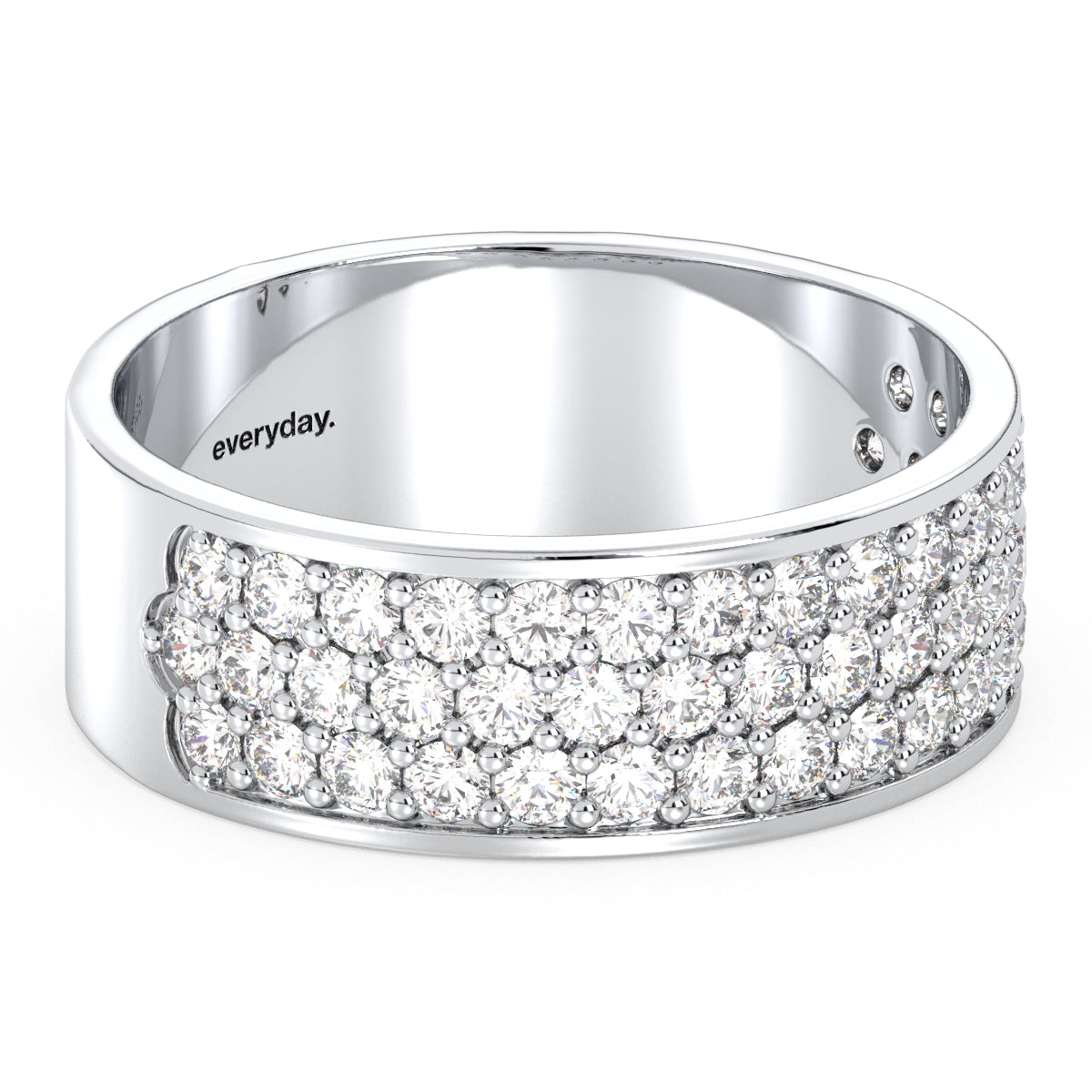 DAISY PAVE SET LAB GROWN DIAMOND WEDDING BAND, GOLD