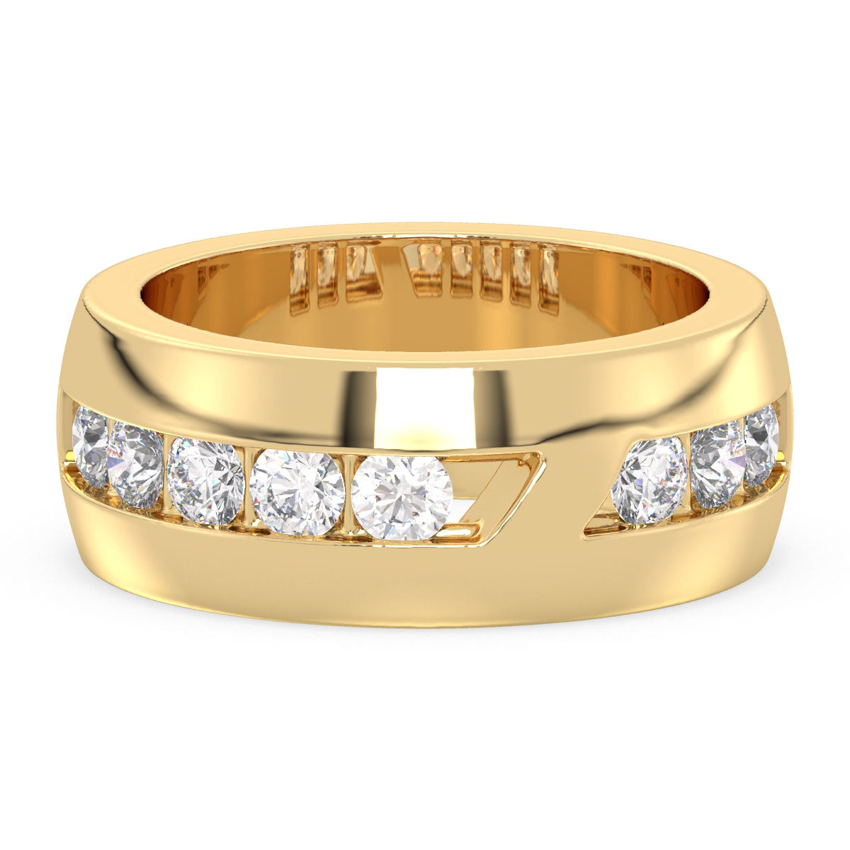 ARTHUR ROUND CUT LAB GROWN DIAMOND CHANNEL SET WEDDING BAND, GOLD