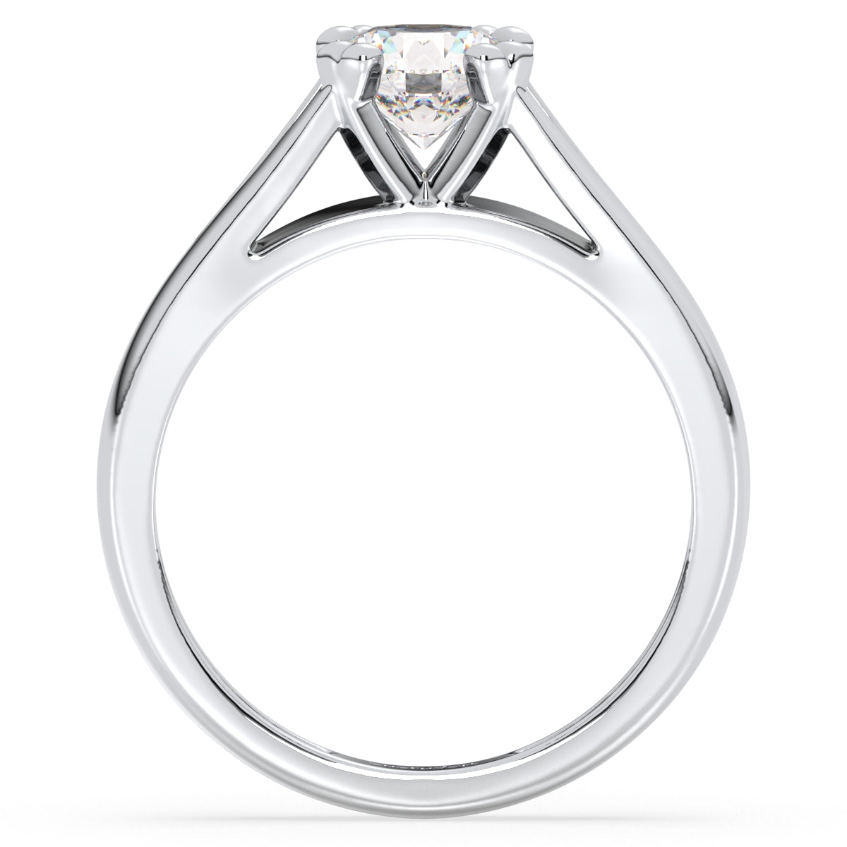 SOPHIA ROUND CUT LAB GROWN DIAMOND SOLITAIRE ENGAGEMENT ELEGANT RING WITH A SPILT SHANK, GOLD