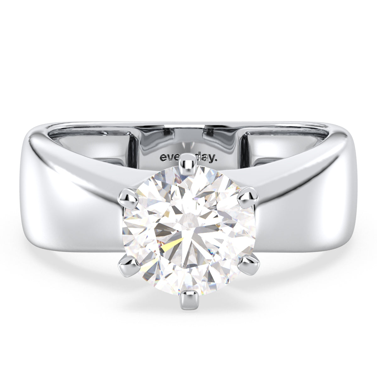 SOPHIA ROUND CUT LAB GROWN DIAMOND SOLITAIRE ENGAGEMENT RING WITH THICK SHANK, GOLD