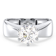 SOPHIA ROUND CUT LAB GROWN DIAMOND SOLITAIRE ENGAGEMENT RING WITH THICK SHANK, GOLD