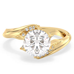 SOPHIA BYPASS ROUND CUT LAB GROWN DIAMOND SOLITAIRE ENGAGEMENT RING, GOLD