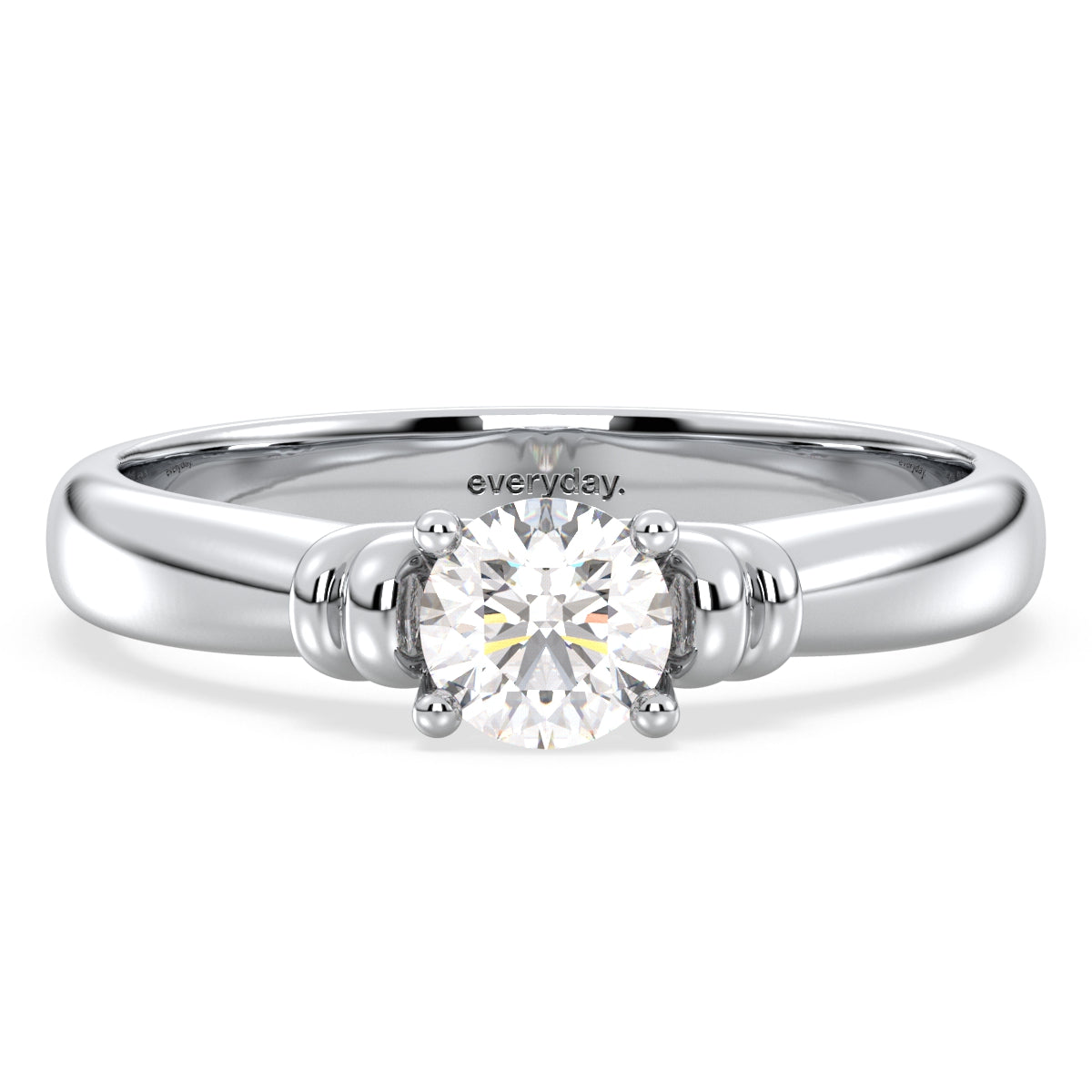 SOPHIA DAINTY AND ELEGANT ROUND CUT LAB GROWN DIAMOND SOLITAIRE ENGAGEMENT RING, GOLD