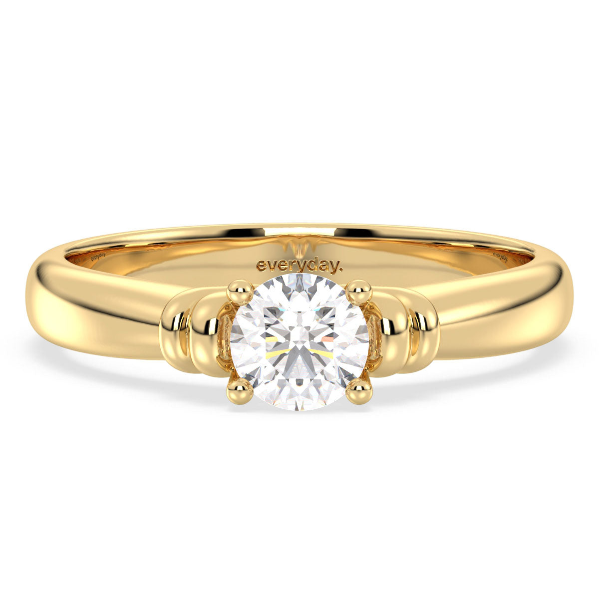 SOPHIA DAINTY AND ELEGANT ROUND CUT LAB GROWN DIAMOND SOLITAIRE ENGAGEMENT RING, GOLD