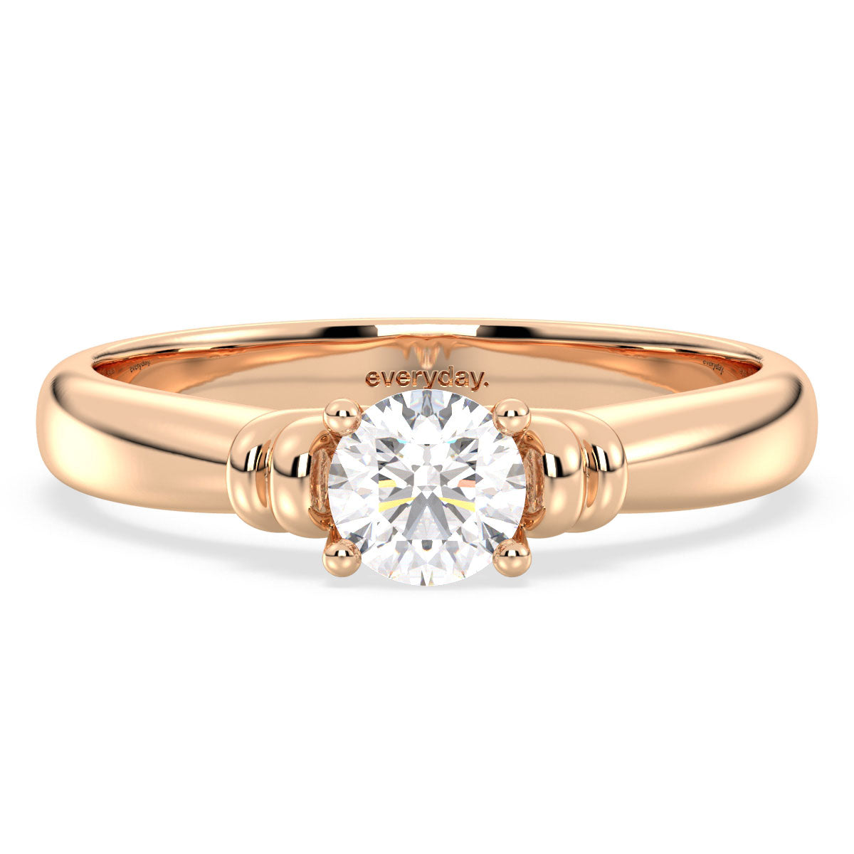 SOPHIA DAINTY AND ELEGANT ROUND CUT LAB GROWN DIAMOND SOLITAIRE ENGAGEMENT RING, GOLD