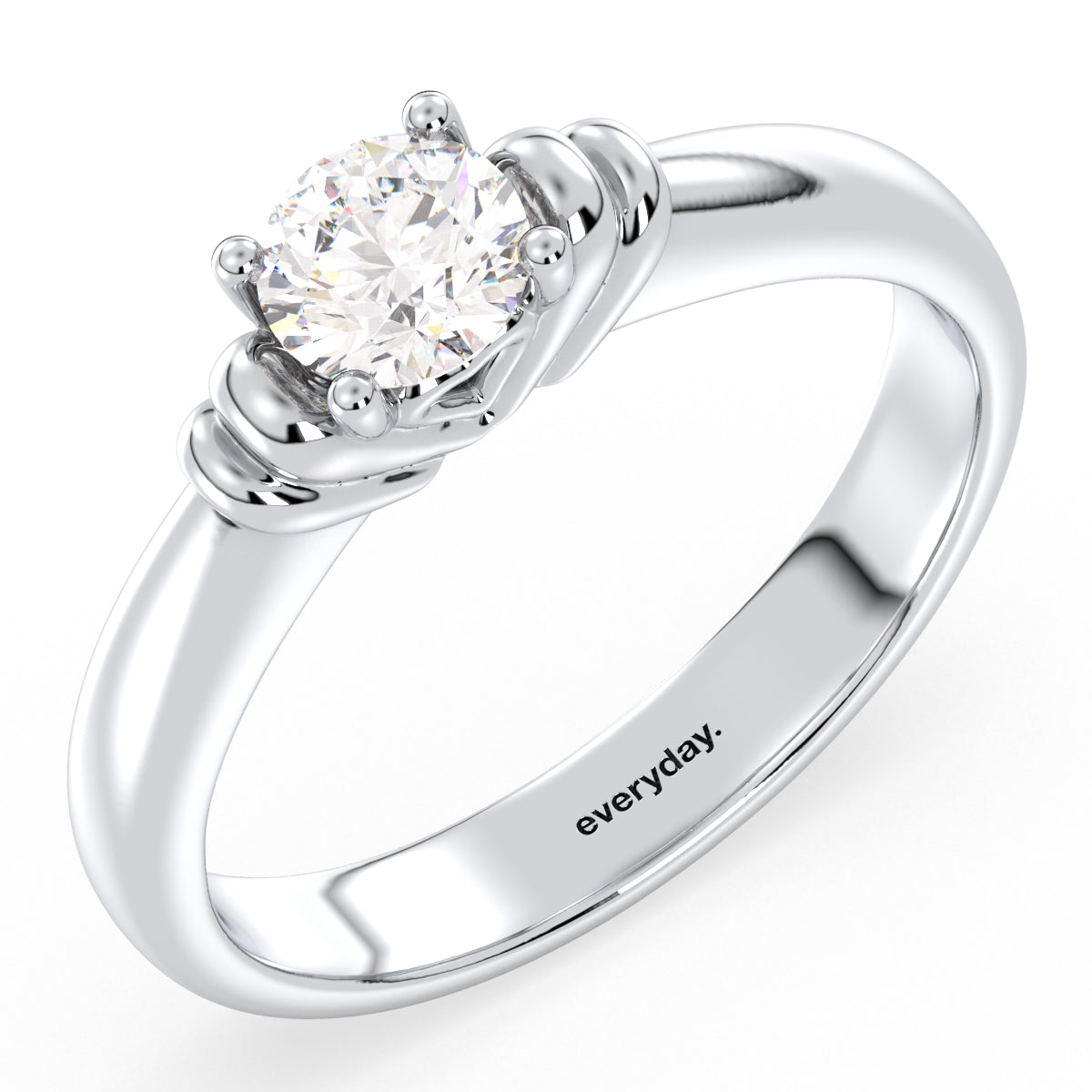 SOPHIA DAINTY AND ELEGANT ROUND CUT LAB GROWN DIAMOND SOLITAIRE ENGAGEMENT RING, GOLD