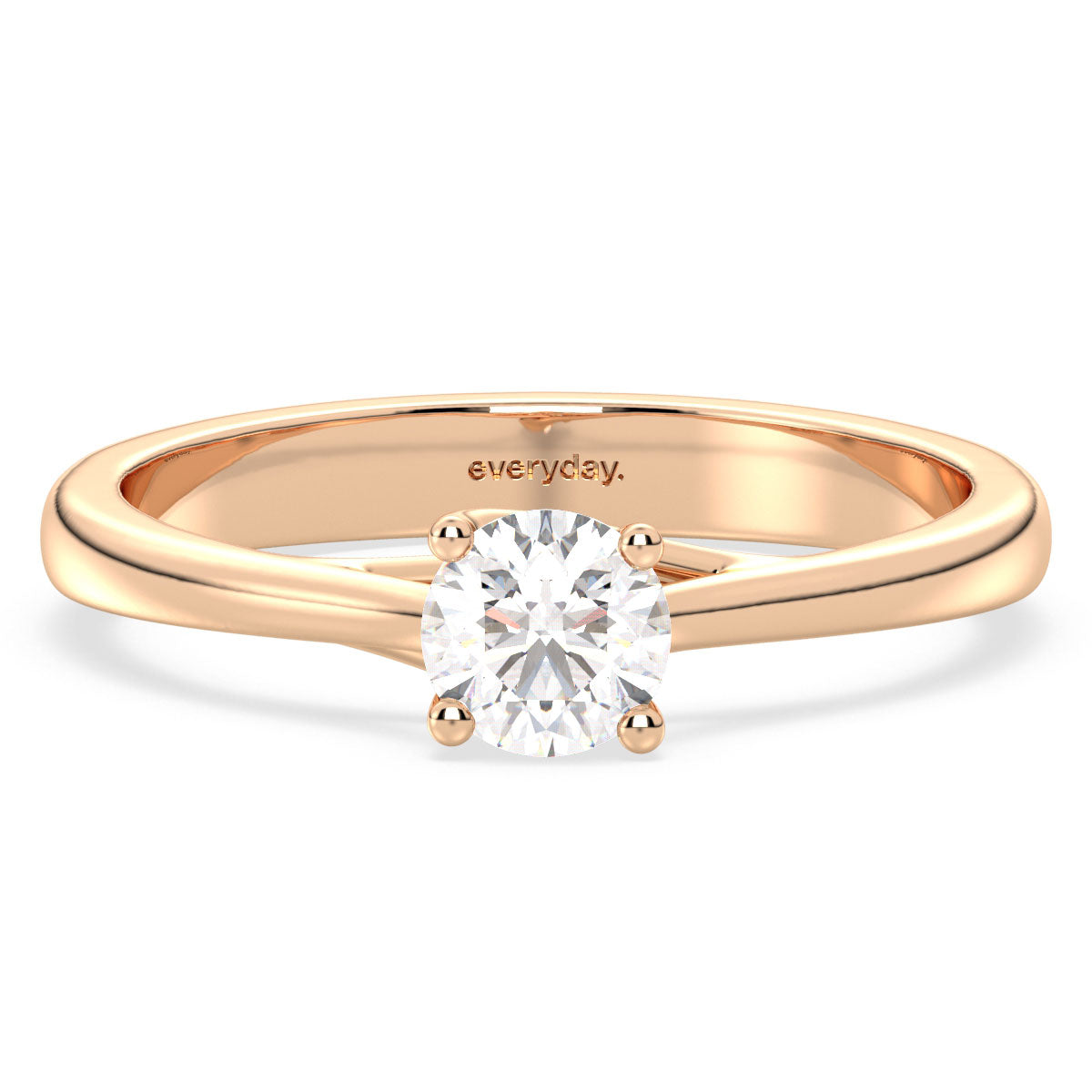 SOPHIA ELEGANT SET ROUND CUT LAB GROWN DIAMOND SOLITAIRE ENGAGEMENT RING, GOLD