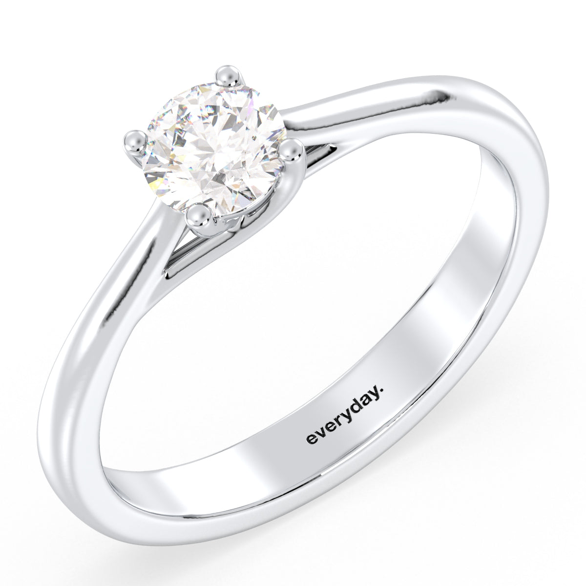 SOPHIA ELEGANT SET ROUND CUT LAB GROWN DIAMOND SOLITAIRE ENGAGEMENT RING, GOLD