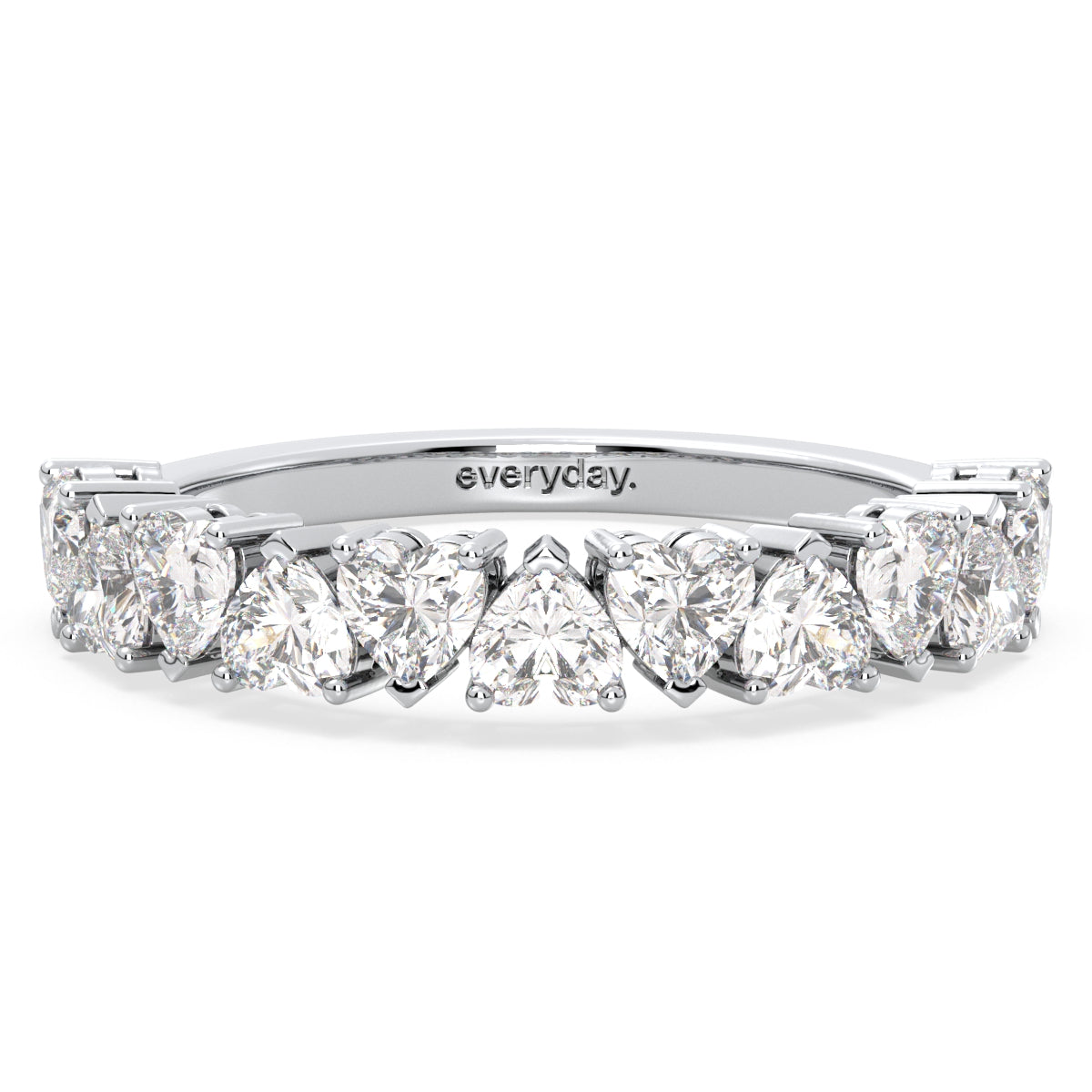 CLEMENCE VALENTINE LOVE HEART CUT LAB GROWN DIAMOND HALF ETERNITY RING, GOLD