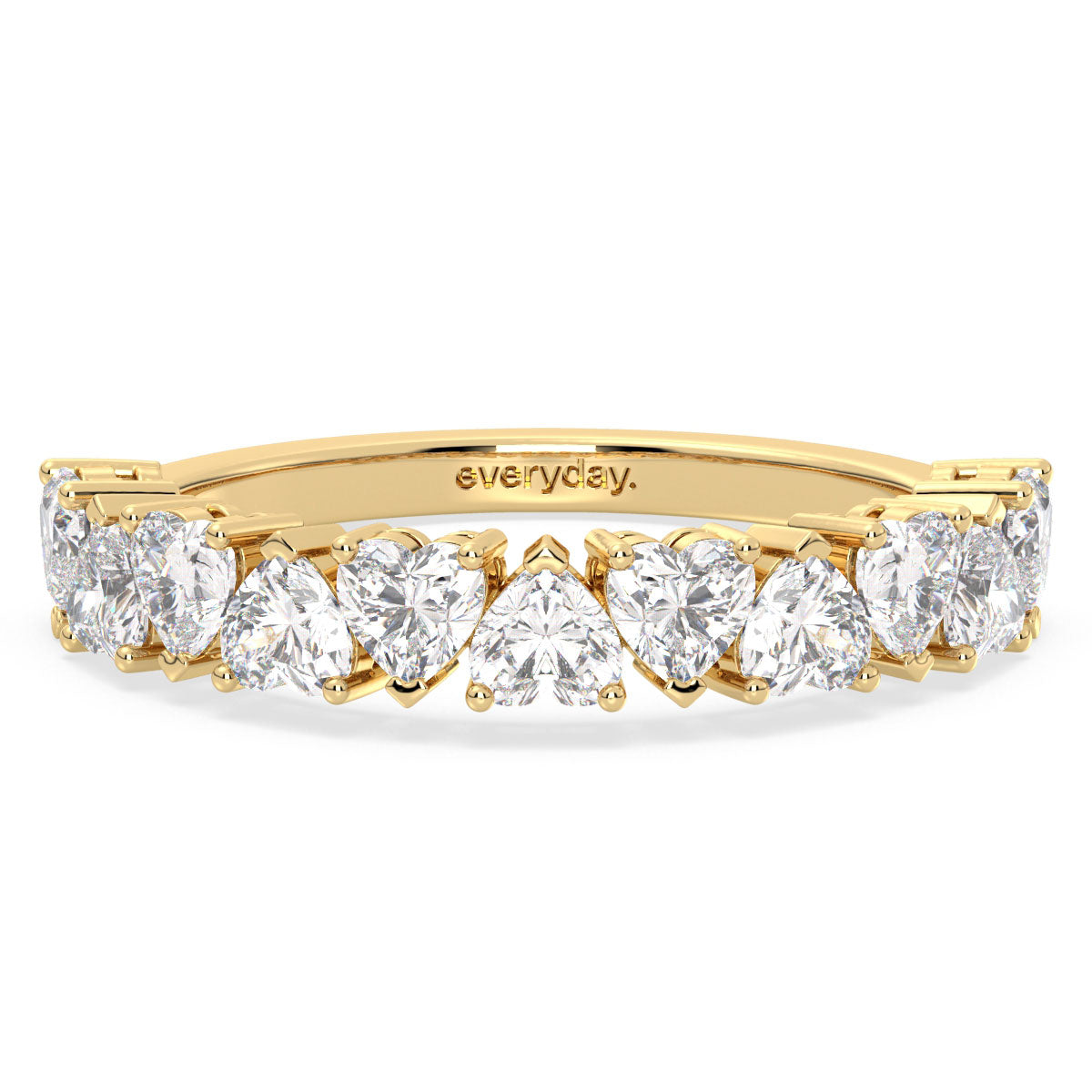 CLEMENCE VALENTINE LOVE HEART CUT LAB GROWN DIAMOND HALF ETERNITY RING, GOLD