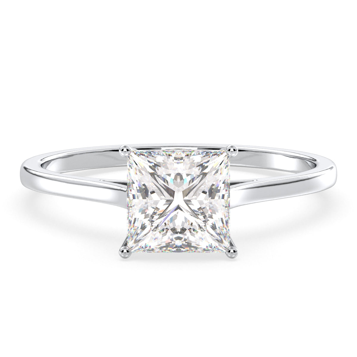 AZALEA PRINCESS CUT LAB GROWN DIAMOND SOLITAIRE CLASSIC ENGAGEMENT RING, GOLD