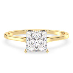 AZALEA PRINCESS CUT LAB GROWN DIAMOND SOLITAIRE CLASSIC ENGAGEMENT RING, GOLD