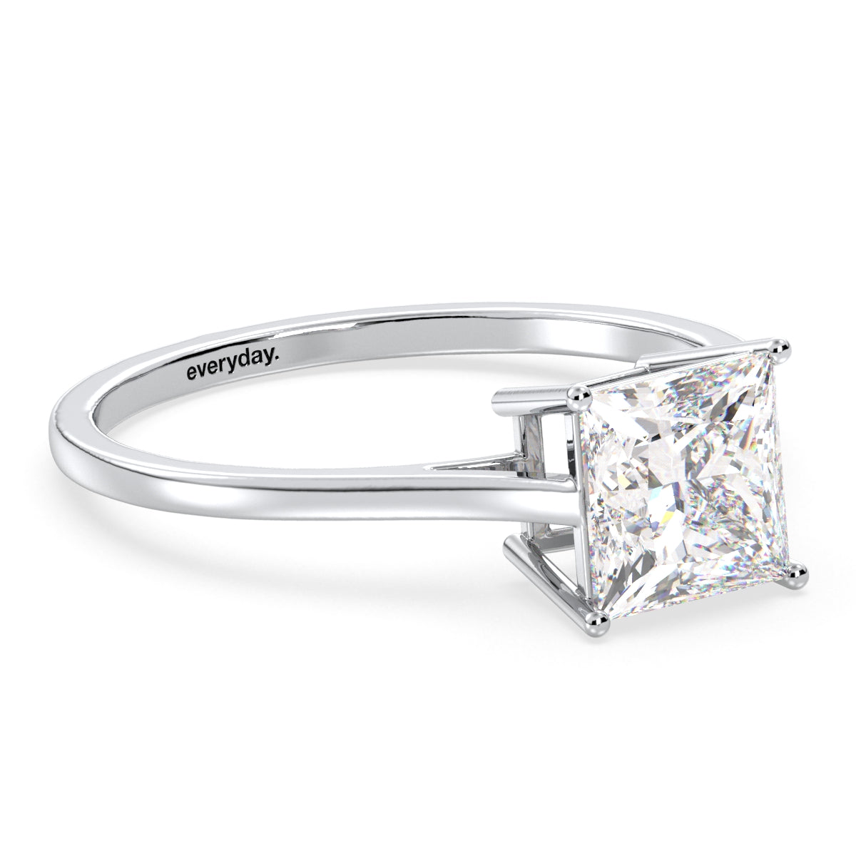 AZALEA PRINCESS CUT LAB GROWN DIAMOND SOLITAIRE CLASSIC ENGAGEMENT RING, GOLD