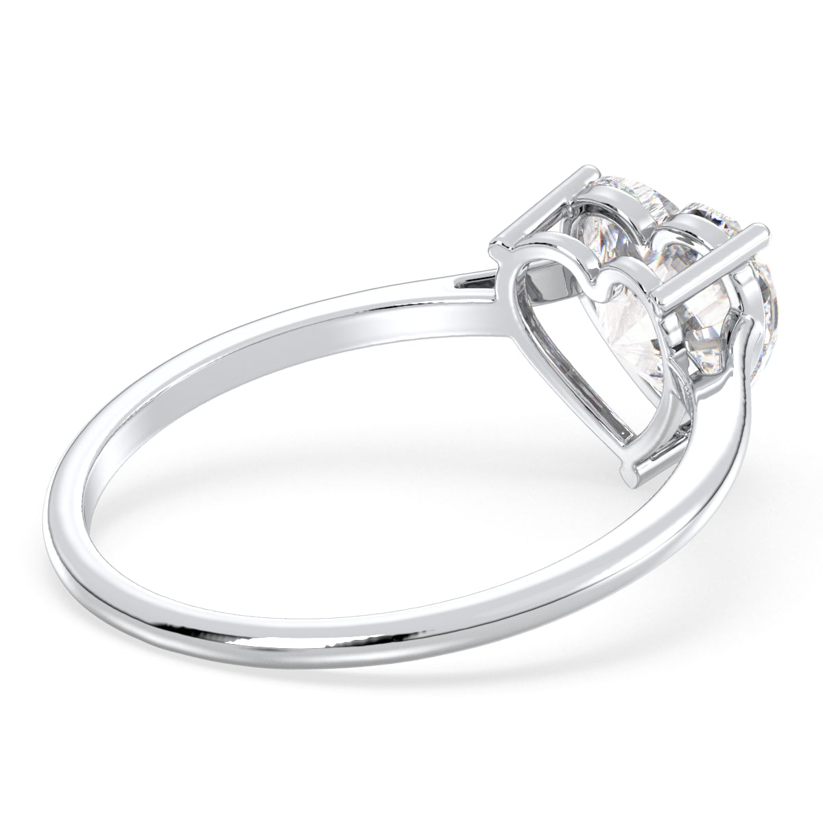 CLEMENCE VALENTINE LOVE HEART CUT LAB GROWN DIAMOND SOLITAIRE ENGAGEMENT RING, GOLD