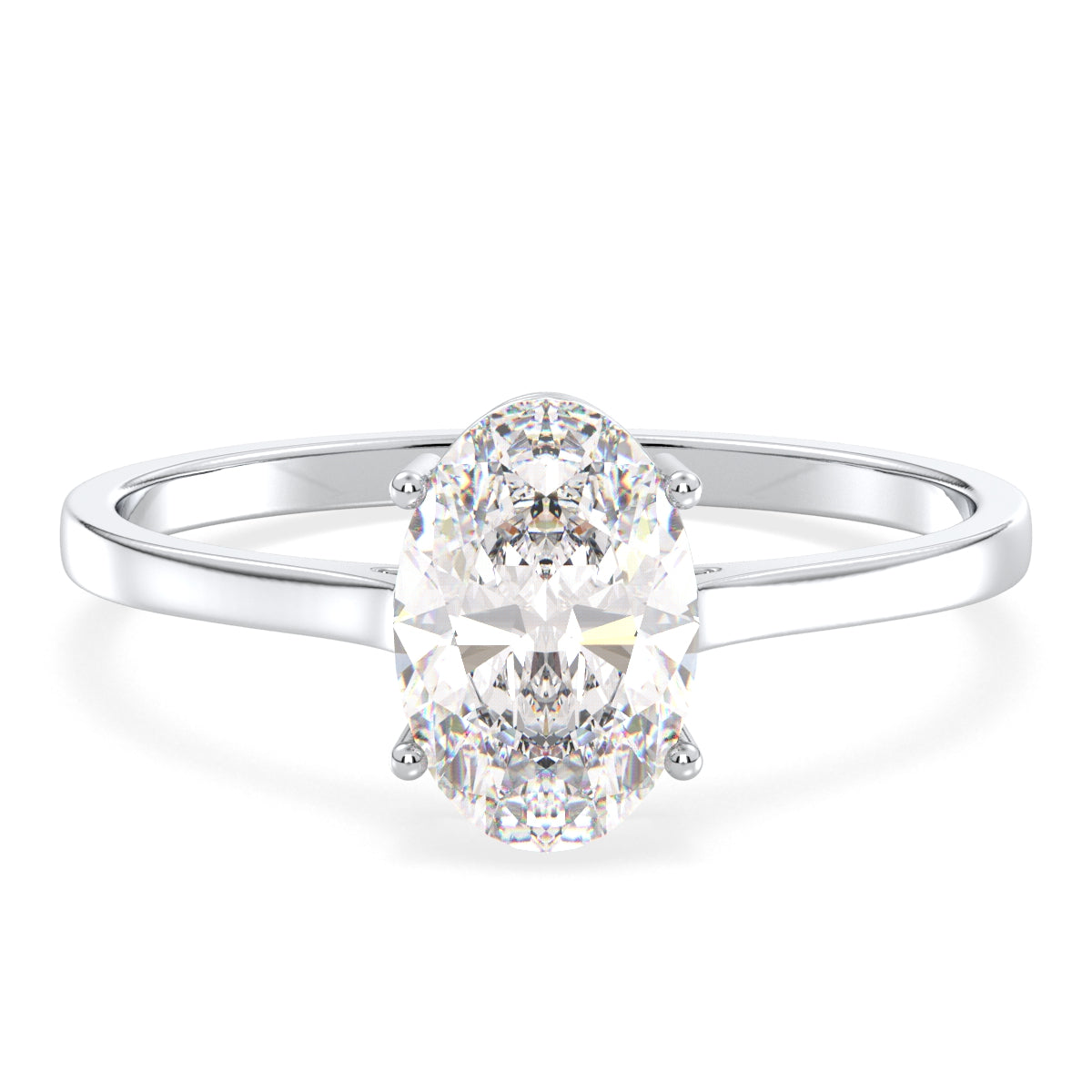 IRENE OVAL CUT LAB GROWN DIAMOND SOLITAIRE CLASSIC ENGAGEMENT RING, GOLD