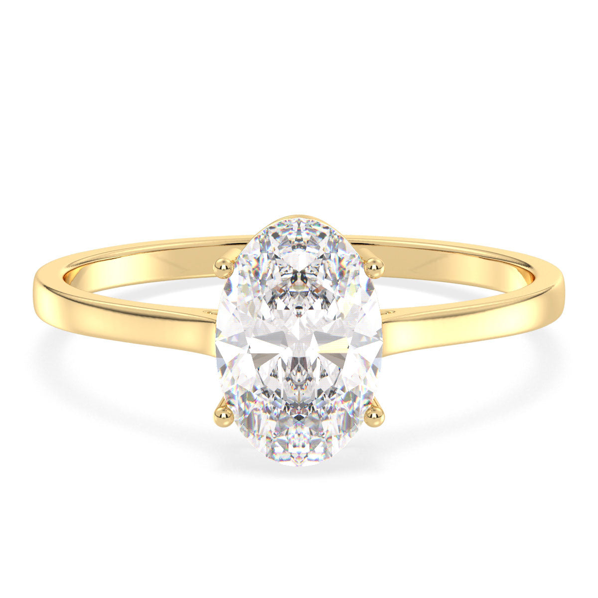 IRENE OVAL CUT LAB GROWN DIAMOND SOLITAIRE CLASSIC ENGAGEMENT RING, GOLD