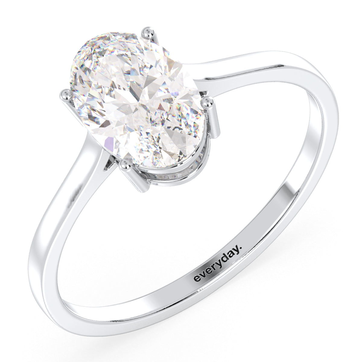 IRENE OVAL CUT LAB GROWN DIAMOND SOLITAIRE CLASSIC ENGAGEMENT RING, GOLD