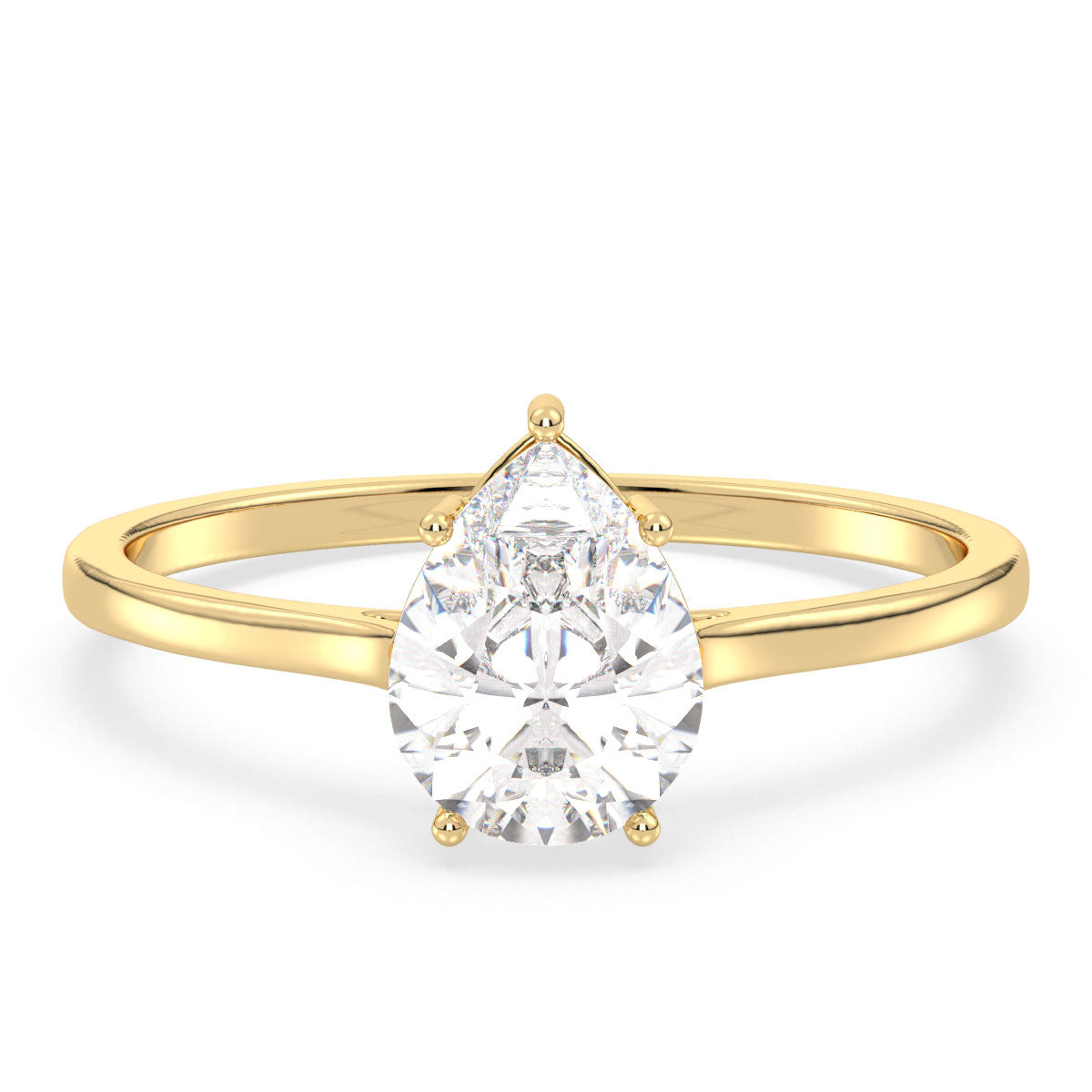 MARGUERITE PEAR CUT LAB GROWN DIAMOND SOLITAIRE ENGAGEMENT CLASSIC RING, GOLD