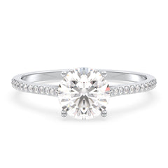 SOPHIA ROUND CUT LAB GROWN DIAMOND SOLITAIRE CLASSIC ENGAGEMENT RING WITH SIDE STONES, GOLD