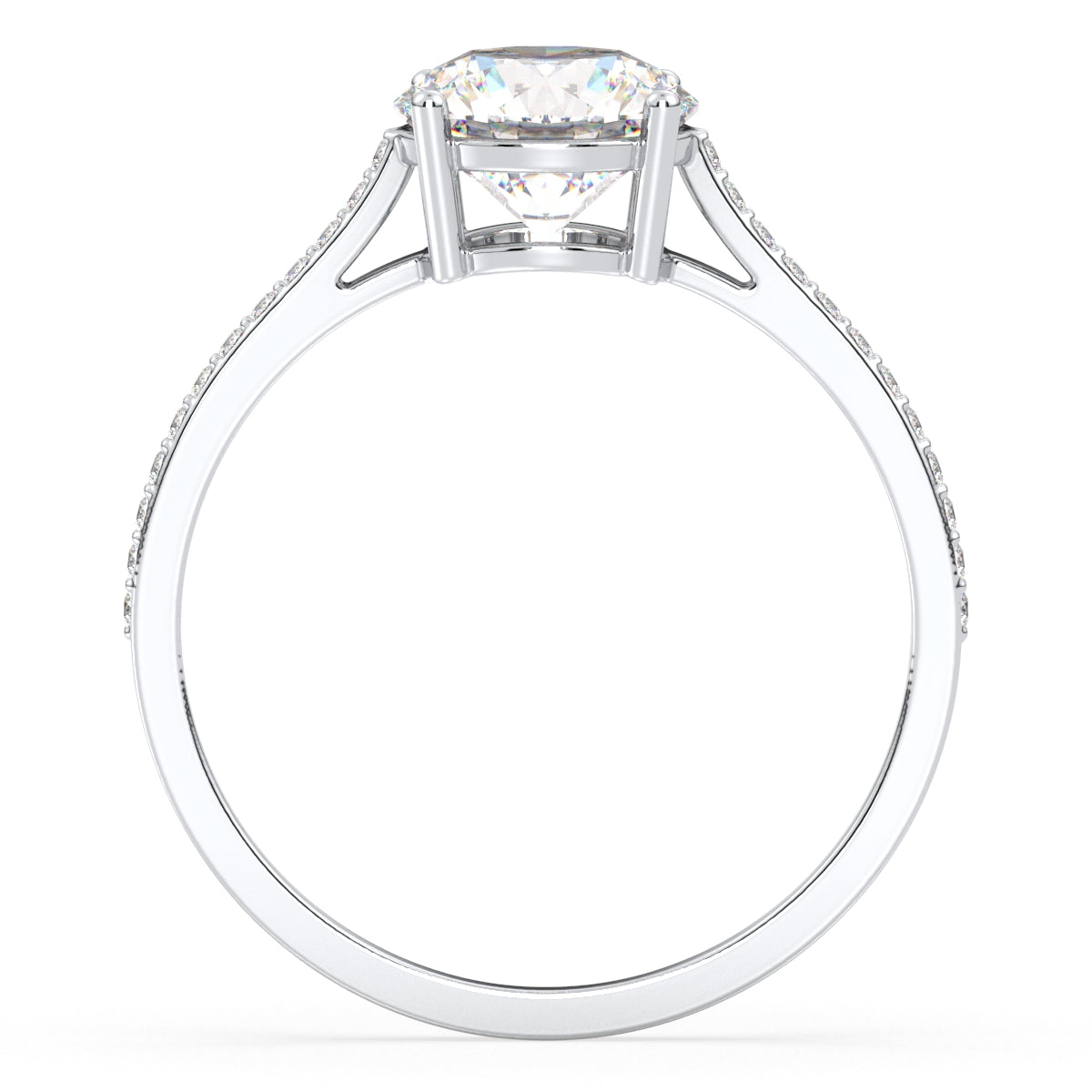 SOPHIA ROUND CUT LAB GROWN DIAMOND SOLITAIRE CLASSIC ENGAGEMENT RING WITH SIDE STONES, GOLD