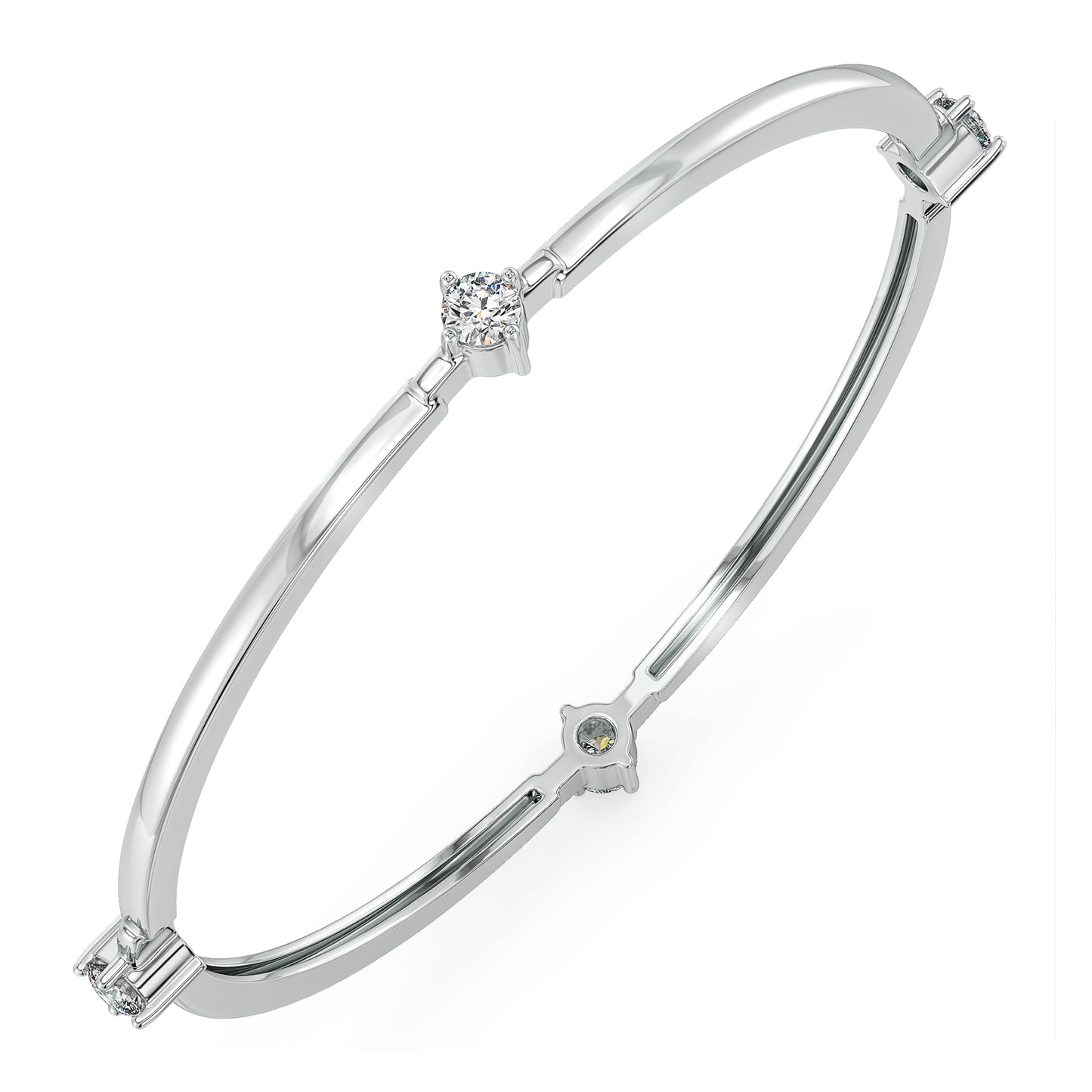 CLARETTE BEZEL SET STATION LAB GROWN DIAMOND CLASSY ROUND BANGLE, GOLD