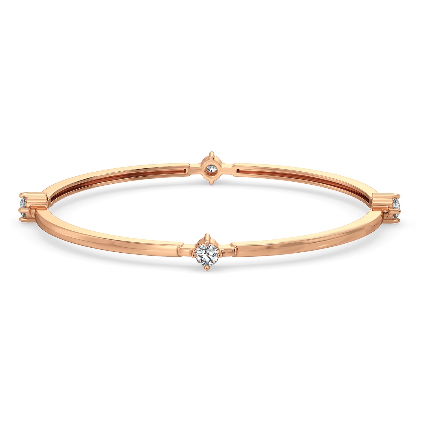 CLARETTE BEZEL SET STATION LAB GROWN DIAMOND CLASSY ROUND BANGLE, GOLD