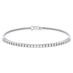 THEODORA ROUND CUT LAB GROWN DIAMOND HALF TENNIS BRACELET, GOLD