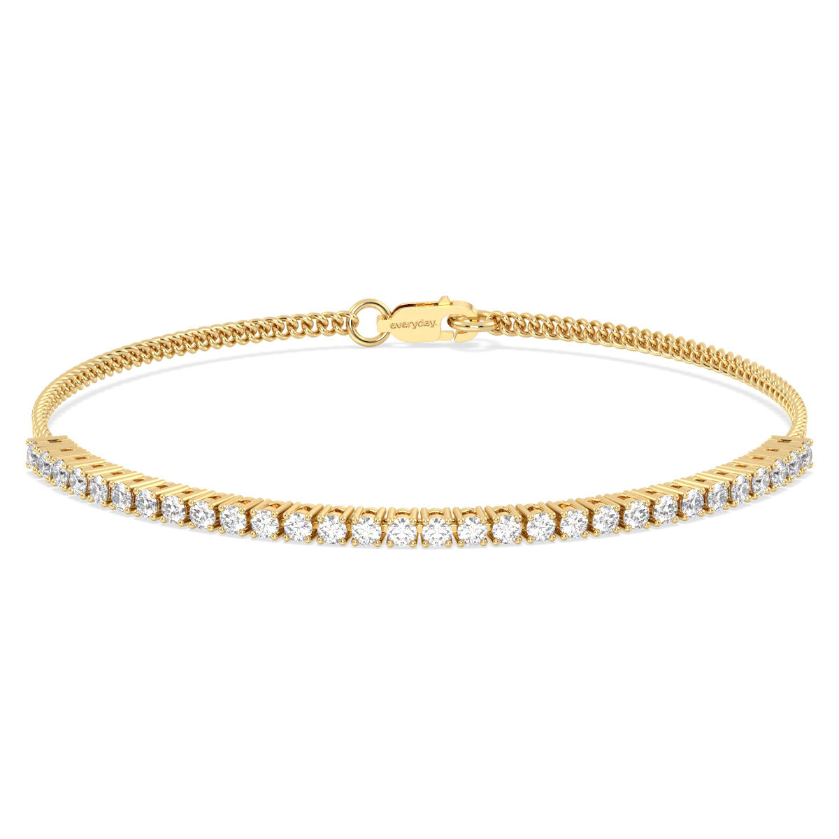 THEODORA ROUND CUT LAB GROWN DIAMOND HALF TENNIS BRACELET, GOLD