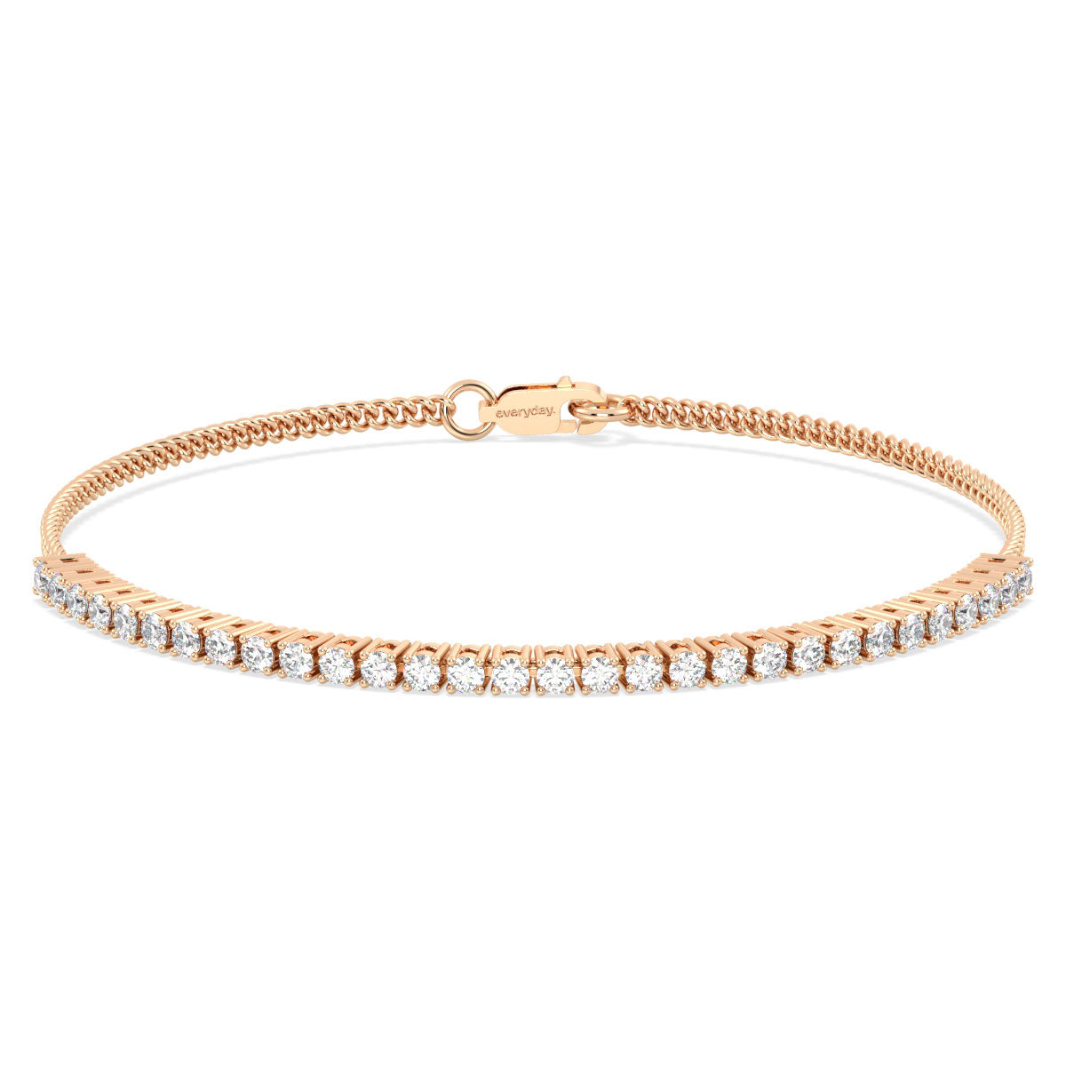 THEODORA ROUND CUT LAB GROWN DIAMOND HALF TENNIS BRACELET, GOLD